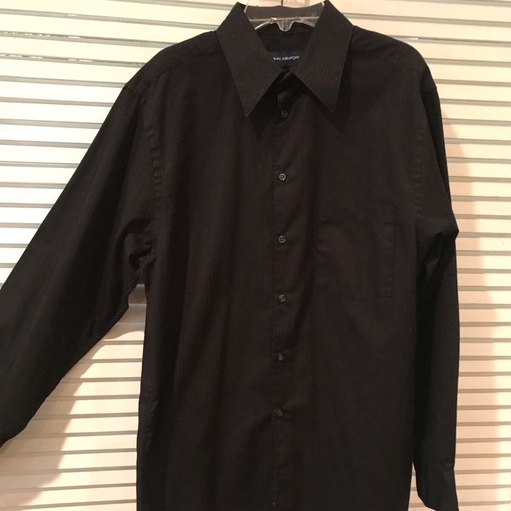 Black button down dress shirt John Ashford